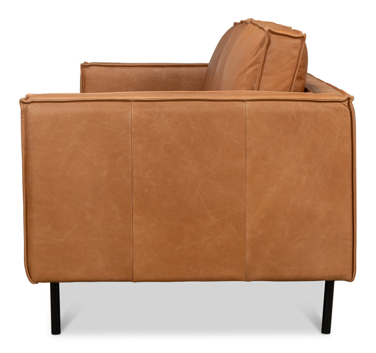 Esprit Golden Brown Leather Sofa