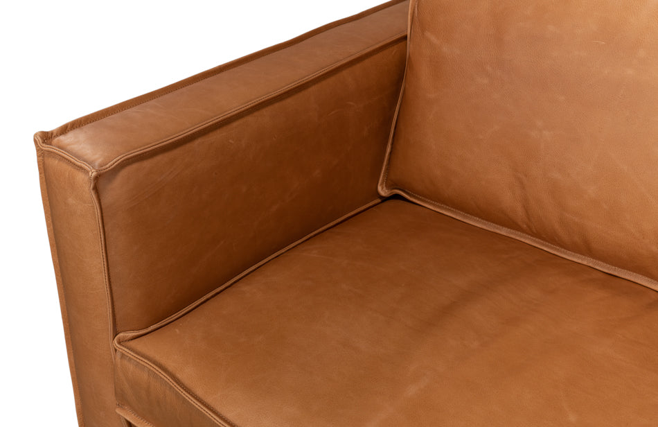 Esprit Golden Brown Leather Sofa