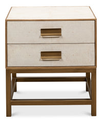 Gold Trimmed White Osprey Nightstand