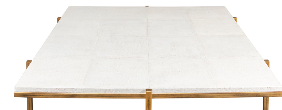 White Shagreen Coffee Table