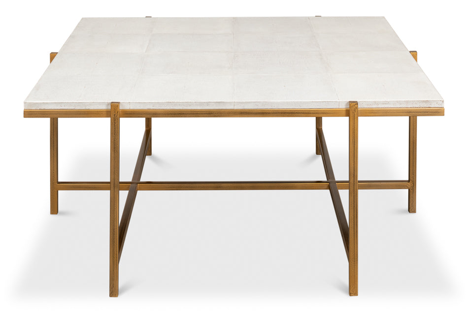 White Shagreen Coffee Table