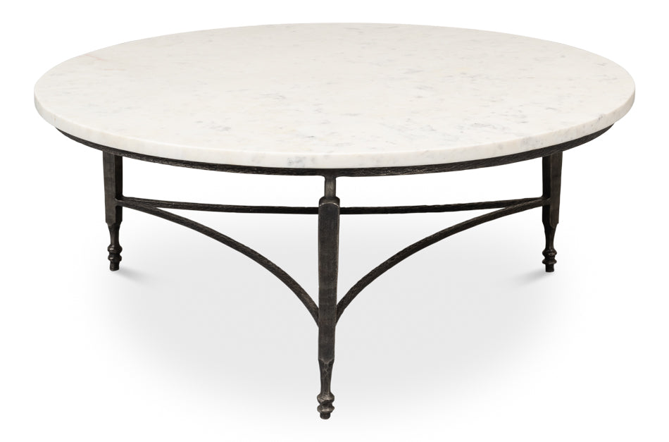 White Banswara Round Coffee Table