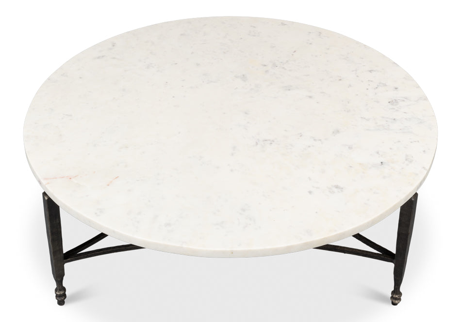 White Banswara Round Coffee Table