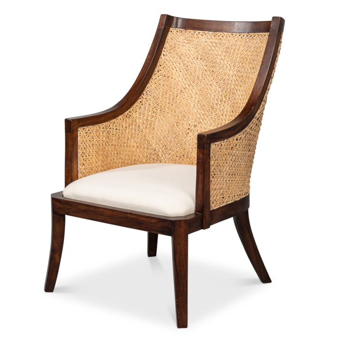 Natural Transitional Wicker Lounge Chair