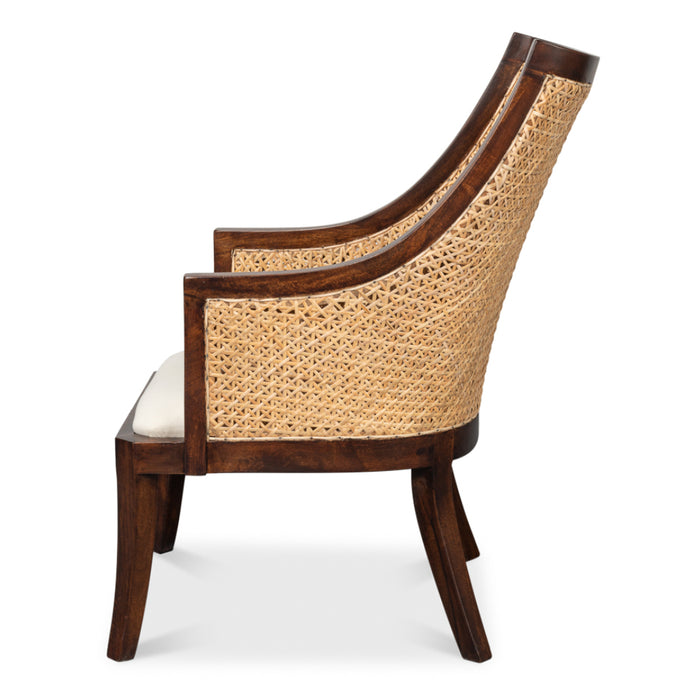 Natural Transitional Wicker Lounge Chair