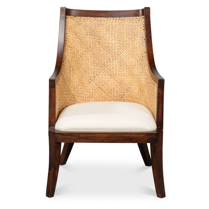 Natural Transitional Wicker Lounge Chair