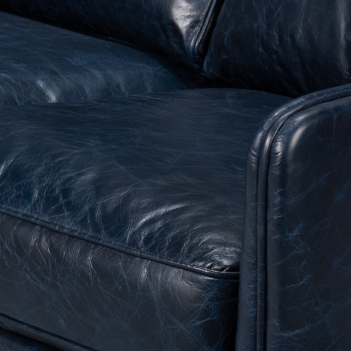 Chateau Blue Leather Sofa