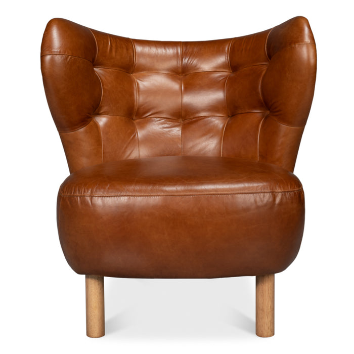 Havana Brown Leather Accent Chair