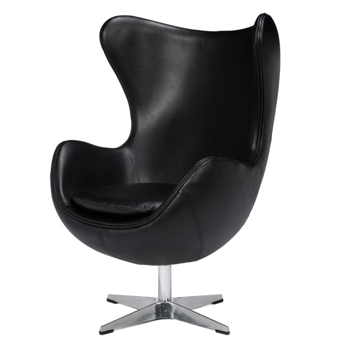 Mid 20th Century Onyx Black Egg Chair