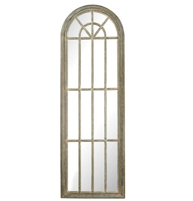 Arched Cathedral Gray Distressed Mirror