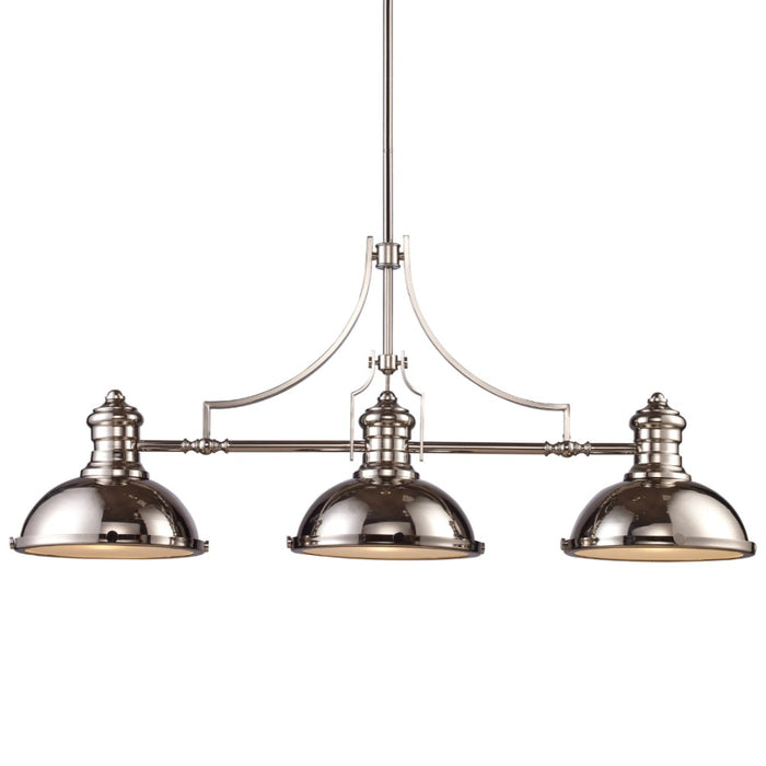 Rounded 3-Light Linear Chandelier