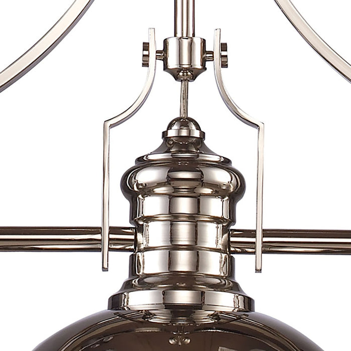 Rounded 3-Light Linear Chandelier