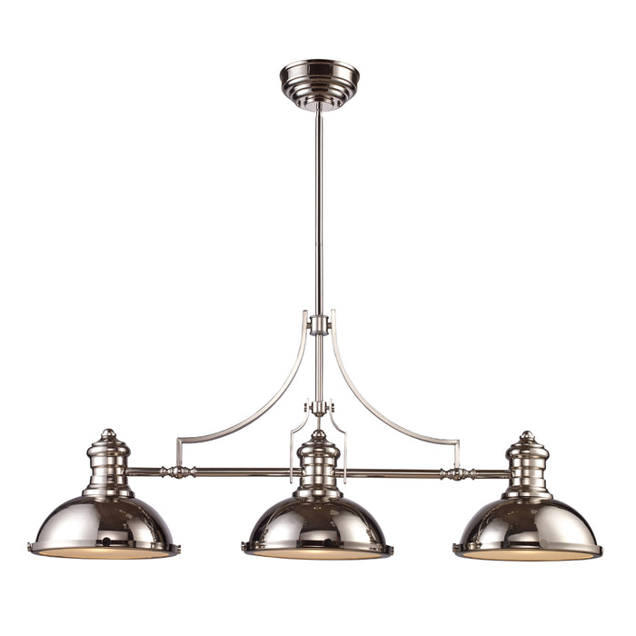 Rounded 3-Light Linear Chandelier