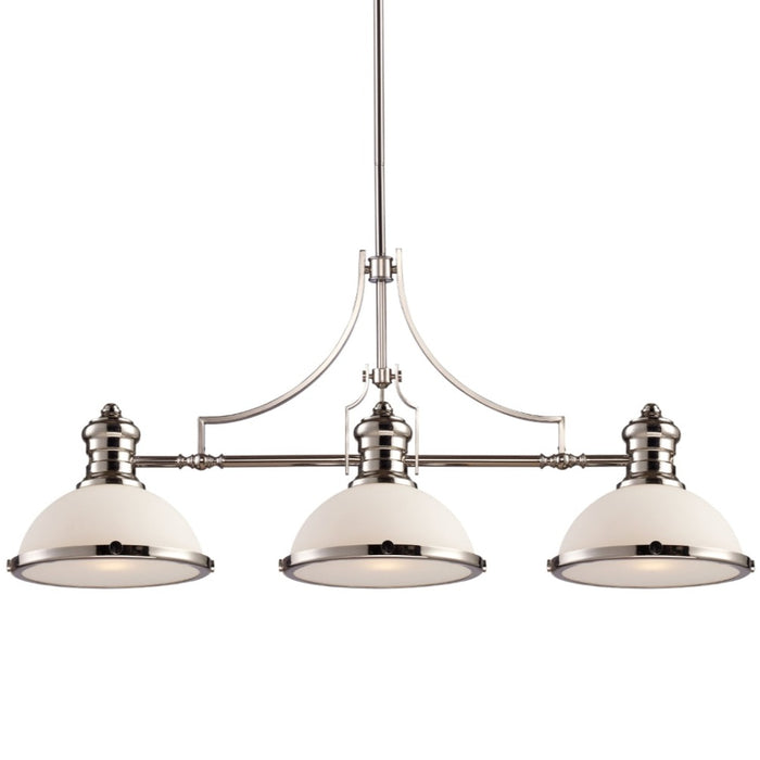 Rounded 3-Light Linear Chandelier