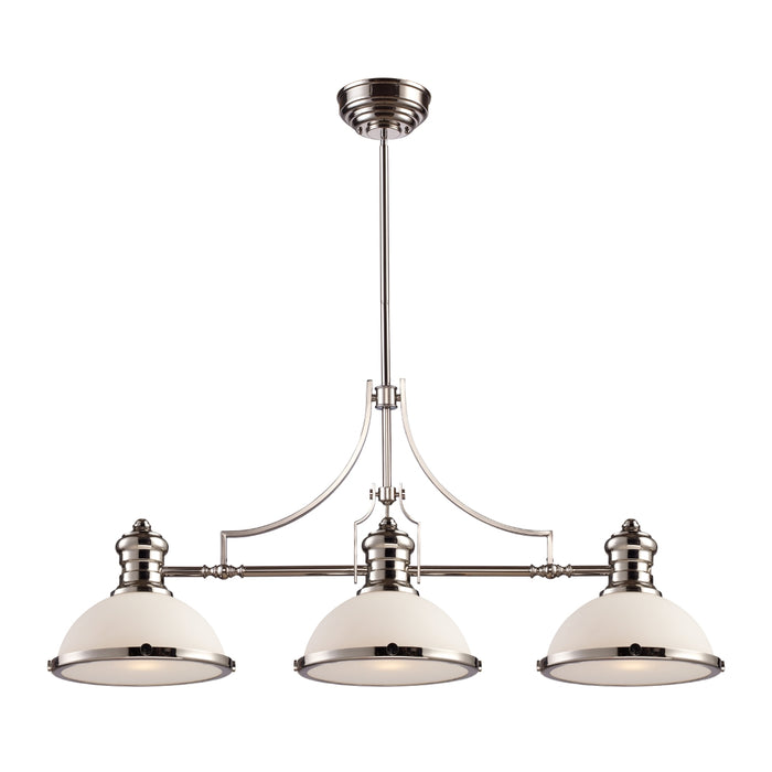 Rounded 3-Light Linear Chandelier