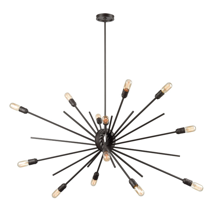 Parallel Lines Black Chandelier