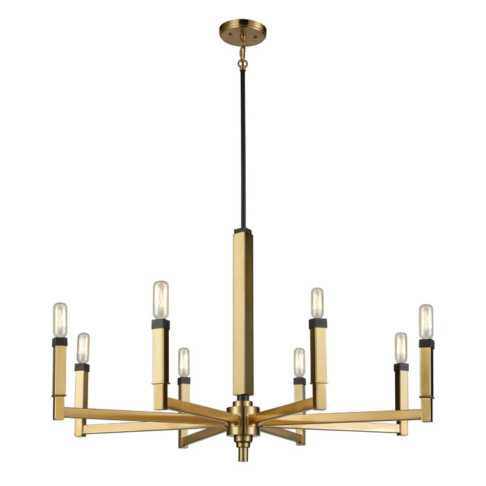 Brass Symmetry 8-Light Chandelier