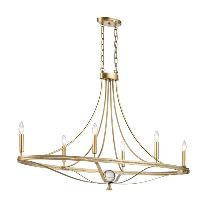 6-Light Center Glass Ball Chandelier