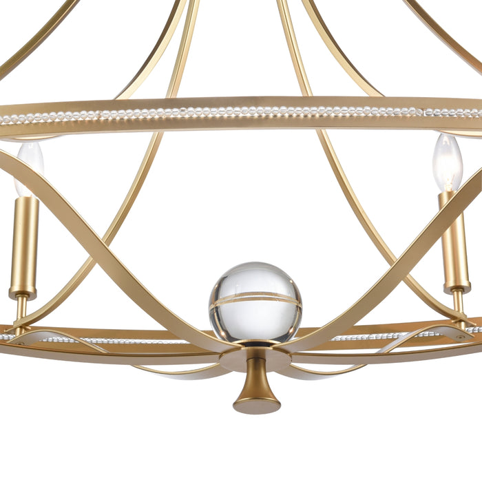 6-Light Center Glass Ball Chandelier