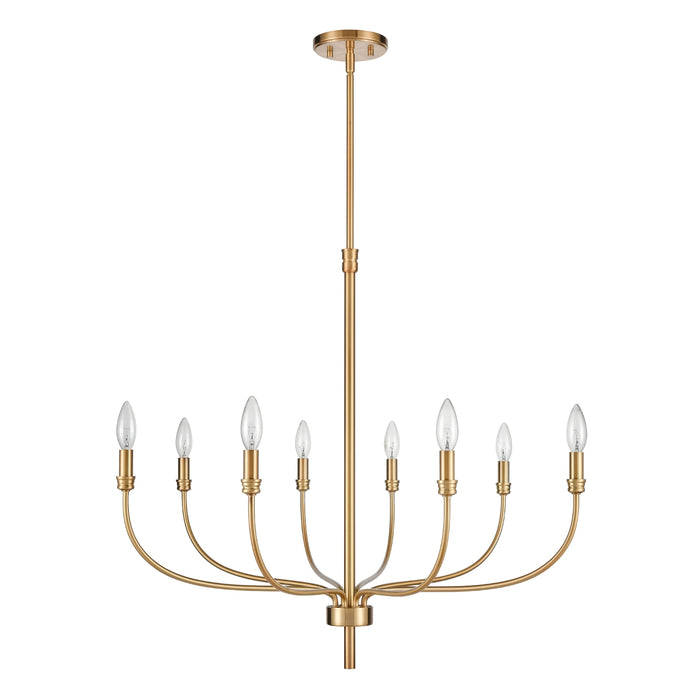 Curved 8-Light Chandelier