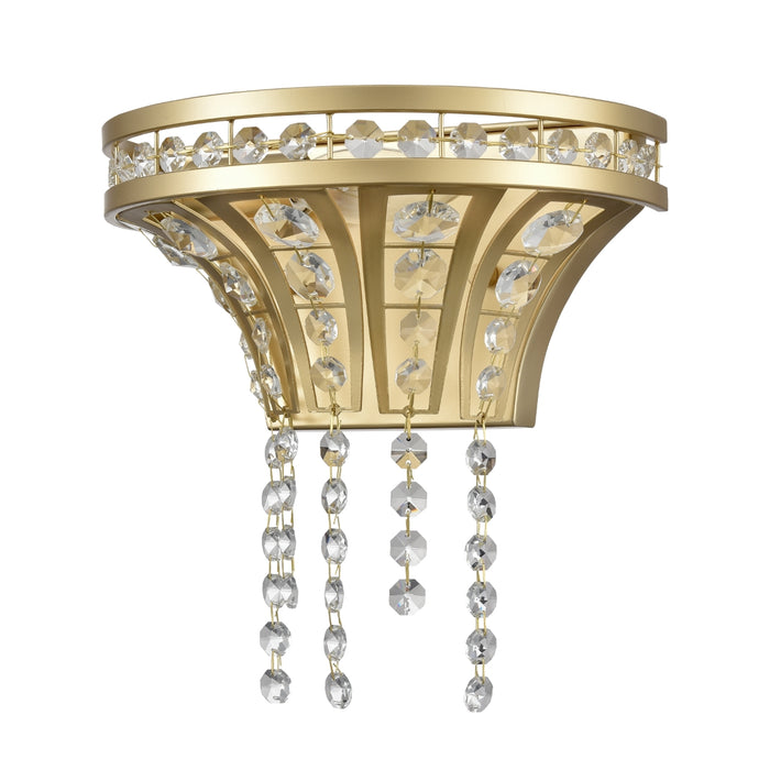 Crystal Laced Gold Sconce