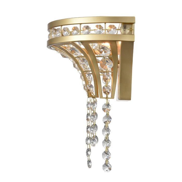 Crystal Laced Gold Sconce