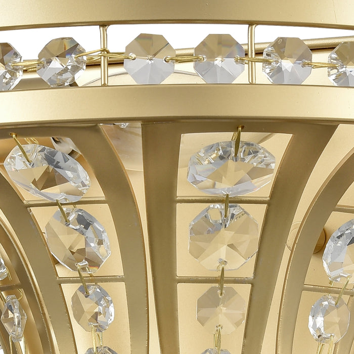 Crystal Laced Gold Sconce