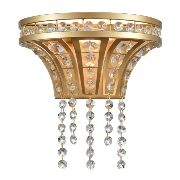 Crystal Laced Gold Sconce