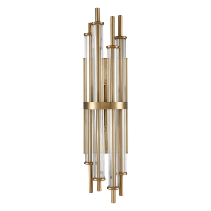 2-Light Rod Brass Sconce