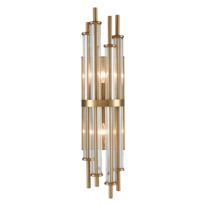 2-Light Rod Brass Sconce