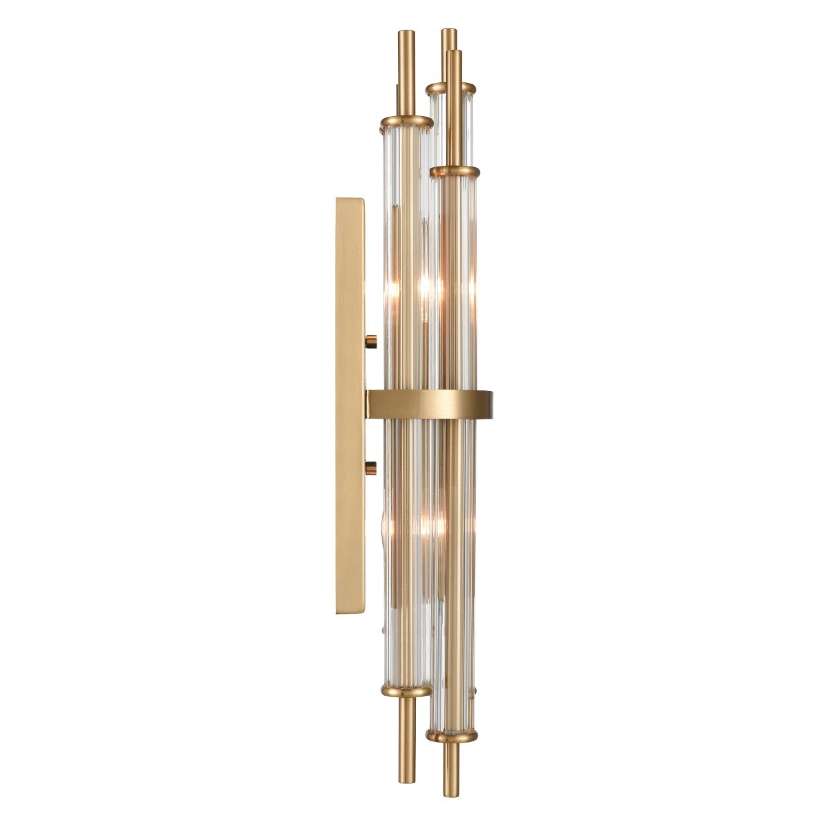 2-Light Rod Brass Sconce