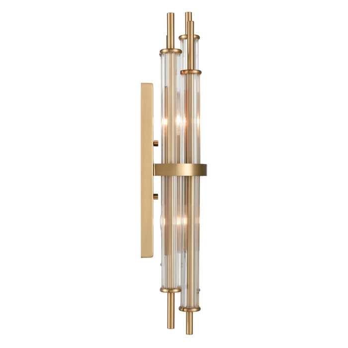 2-Light Rod Brass Sconce