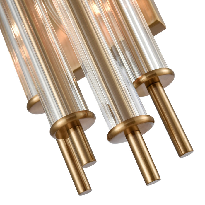 2-Light Rod Brass Sconce