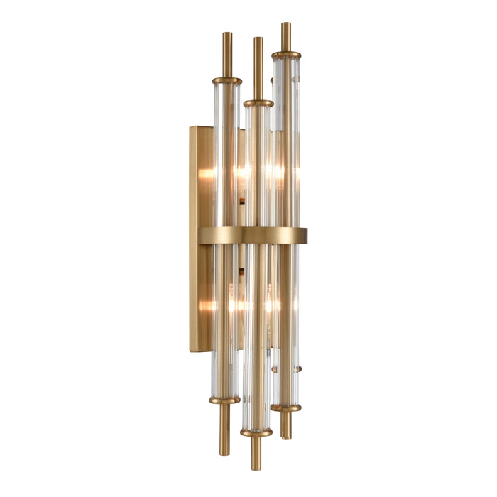 2-Light Rod Brass Sconce