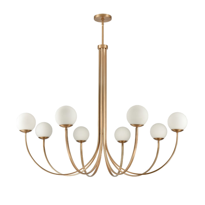 8-Light Opal White Glass Globes Chandelier