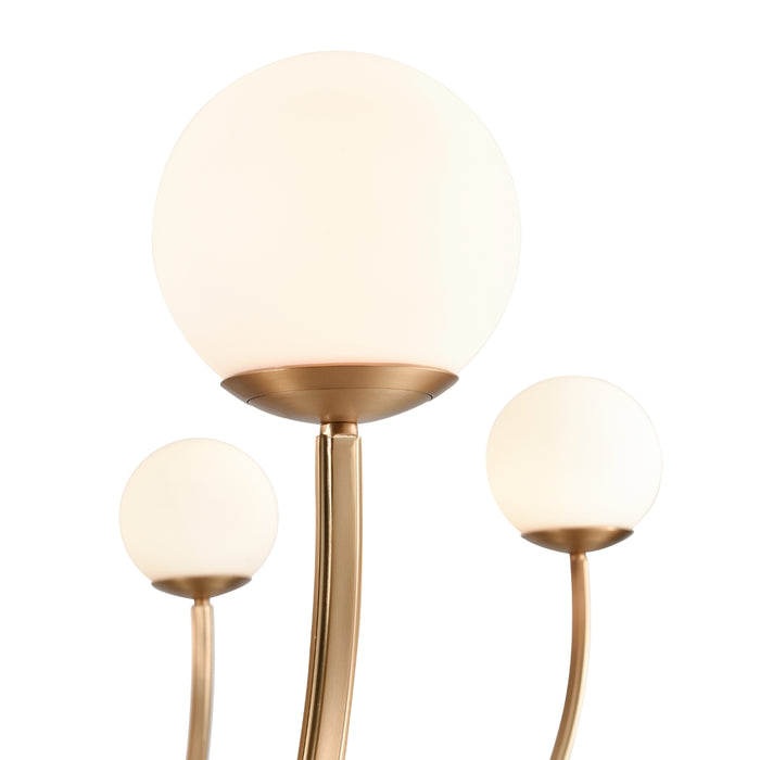 8-Light Opal White Glass Globes Chandelier