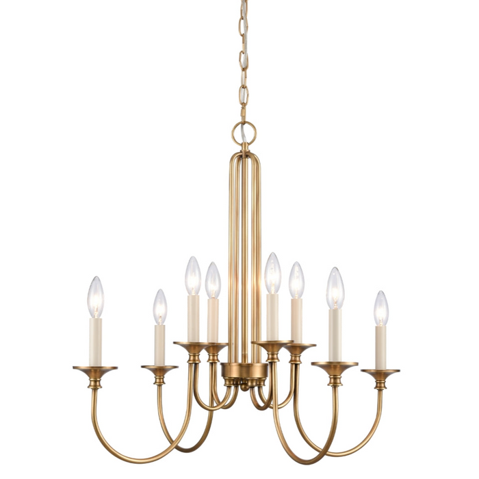 8-Light Slender Curved Chandelier