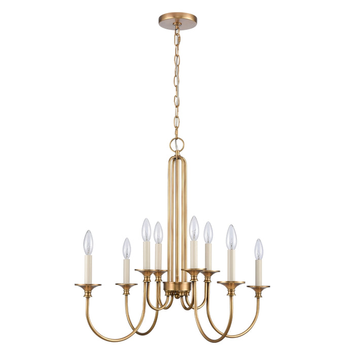 8-Light Slender Curved Chandelier