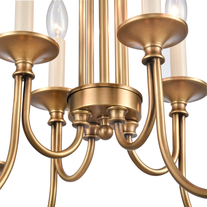 8-Light Slender Curved Chandelier