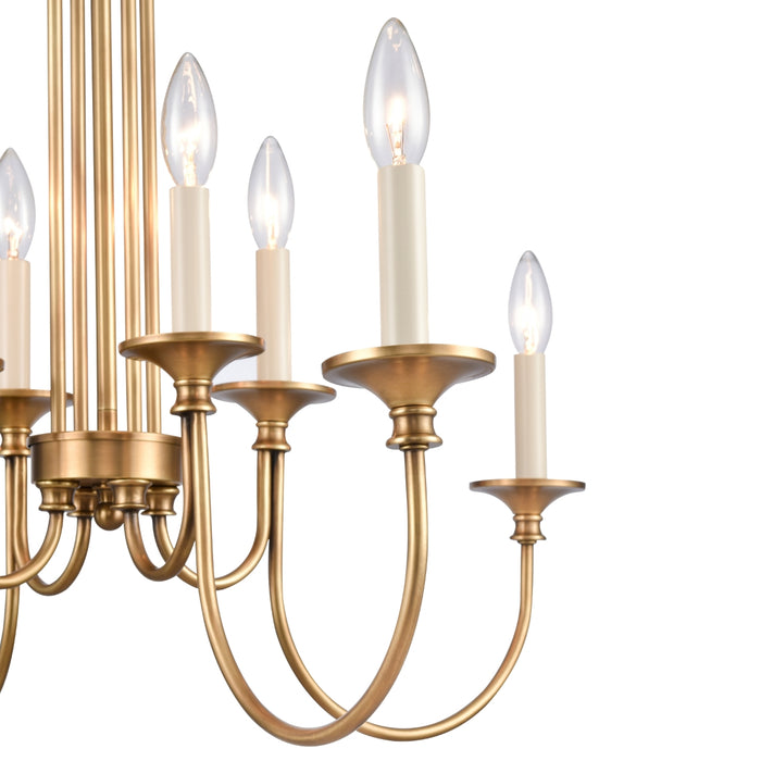 8-Light Slender Curved Chandelier