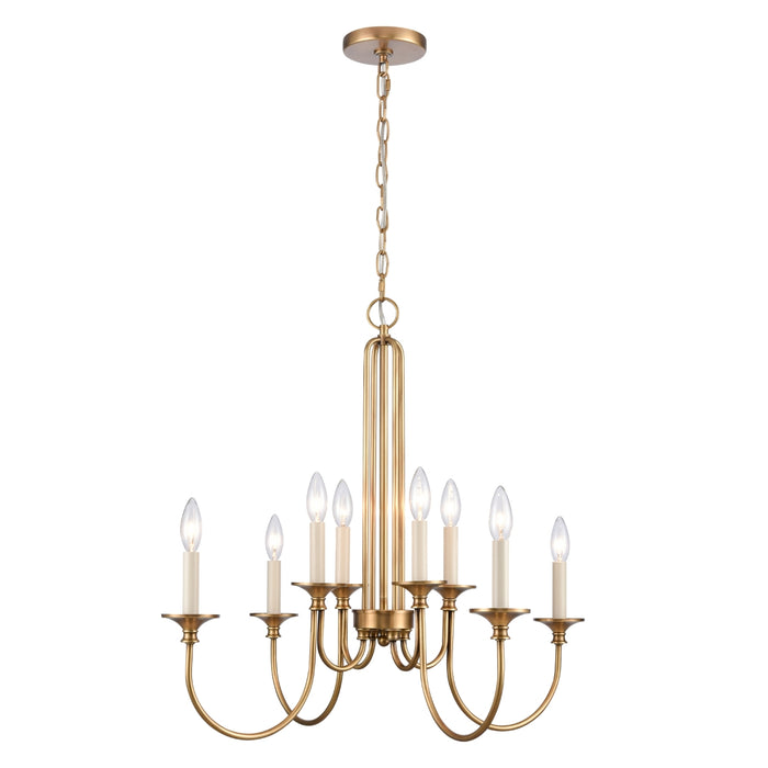 8-Light Slender Curved Chandelier