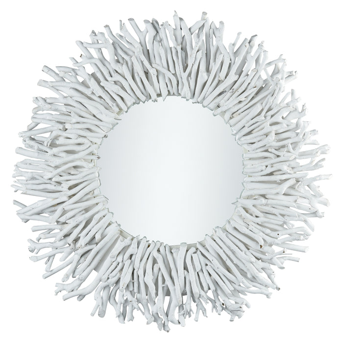 White Birch Round Mirror