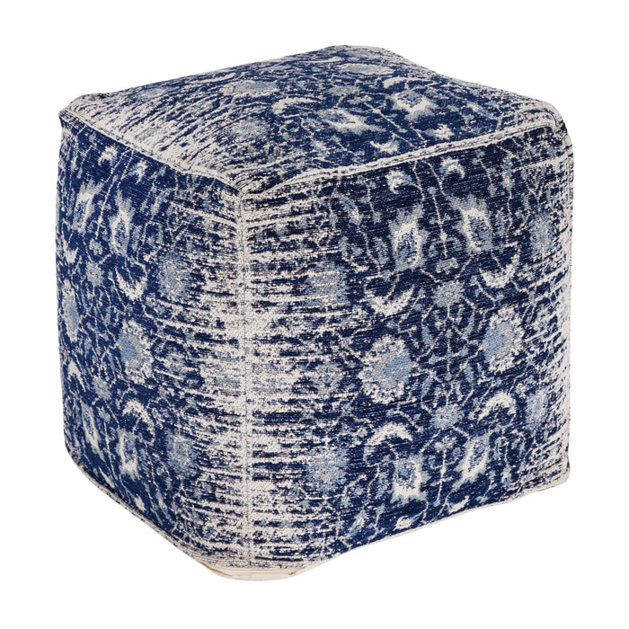 Antique Pattern Blue Pouf