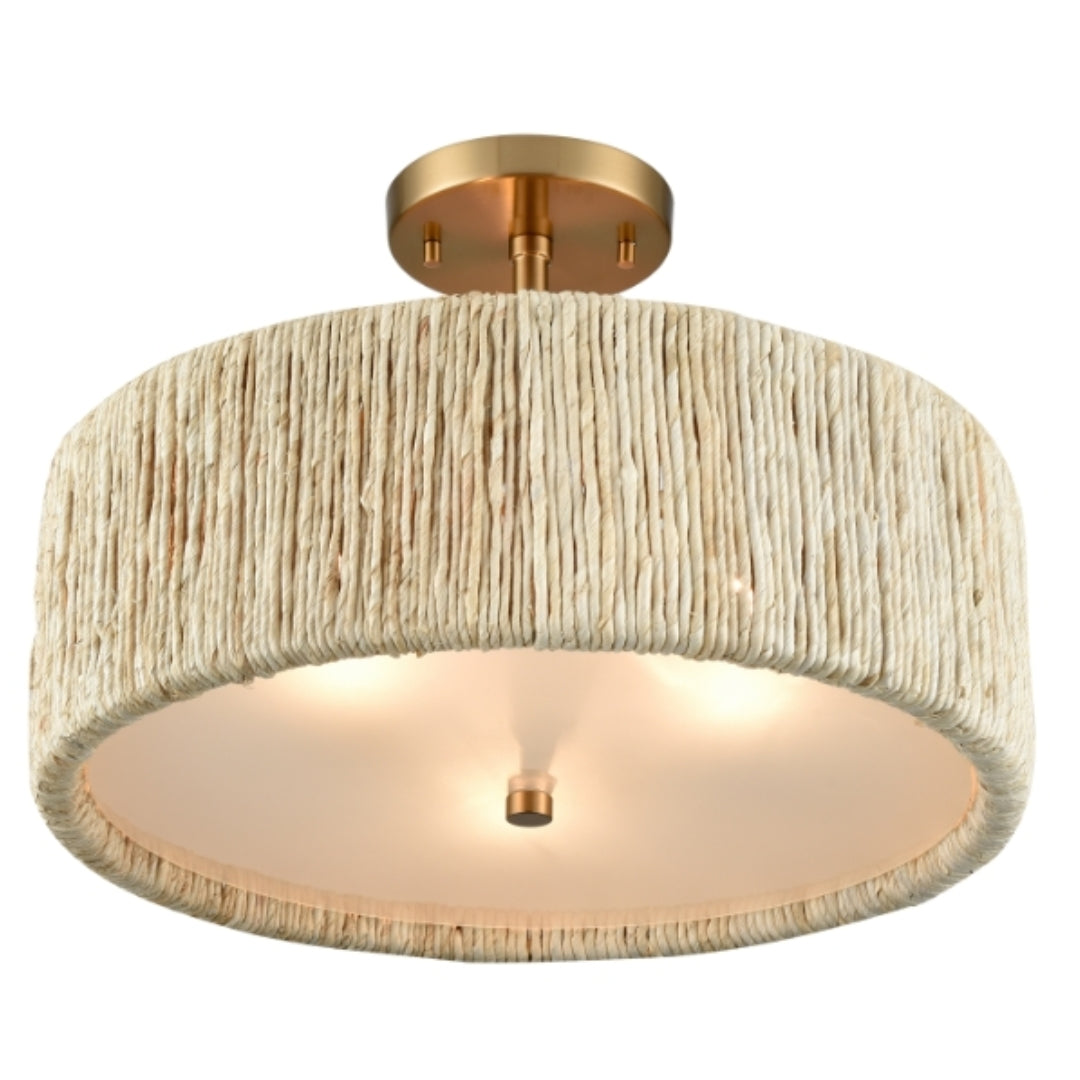 Abaca Rope Semi-Flush Ceiling Light