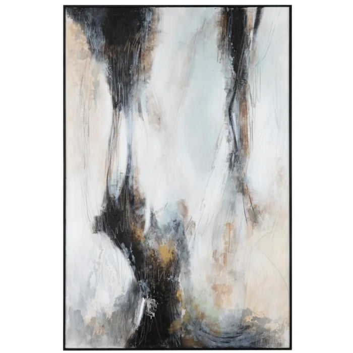 Black and Beige Abstract Storm Wall Art