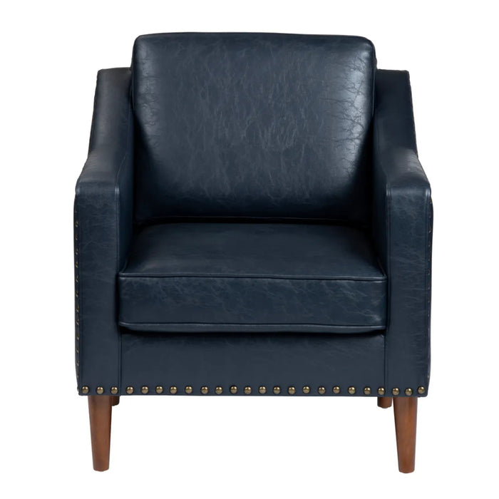 Mid-Century Modern Deep Navy Accent Chair