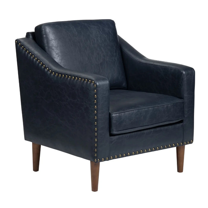 Mid-Century Modern Deep Navy Accent Chair