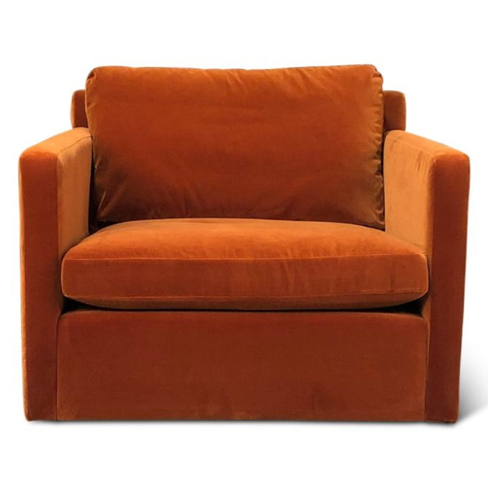 Burnt Orange Velvet Accent Chair