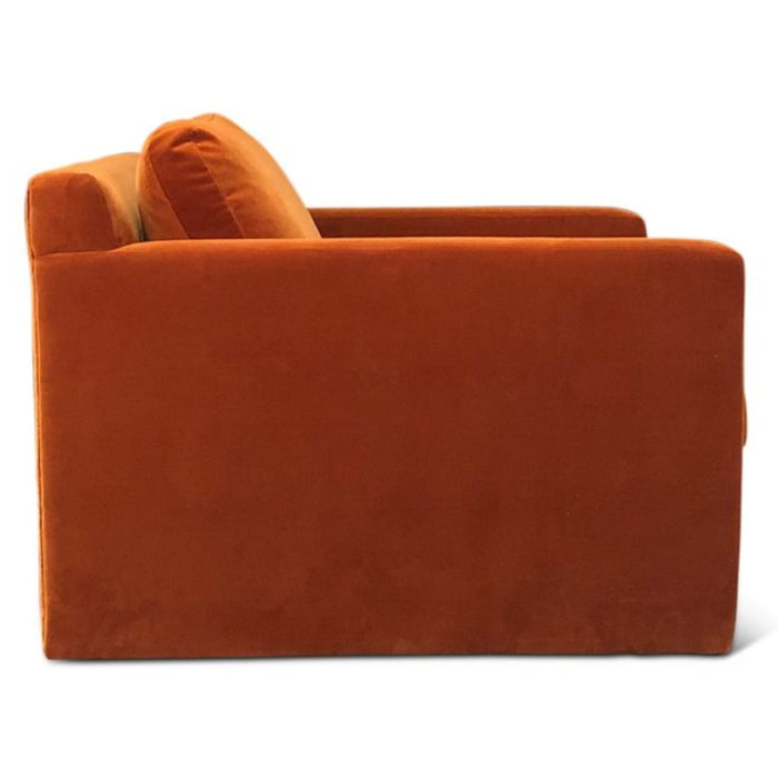 Burnt Orange Velvet Accent Chair