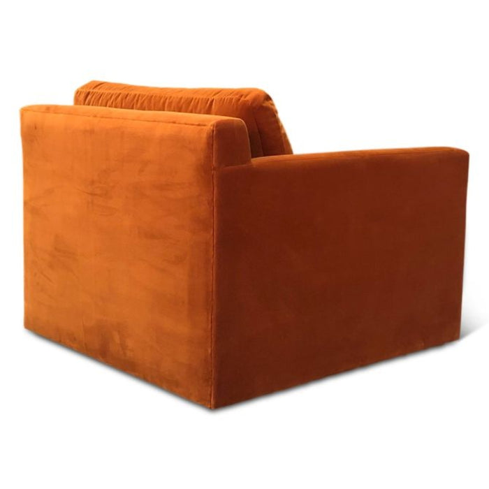 Burnt Orange Velvet Accent Chair